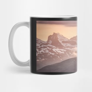 Fiery Sky, Snowy Mountains Mug